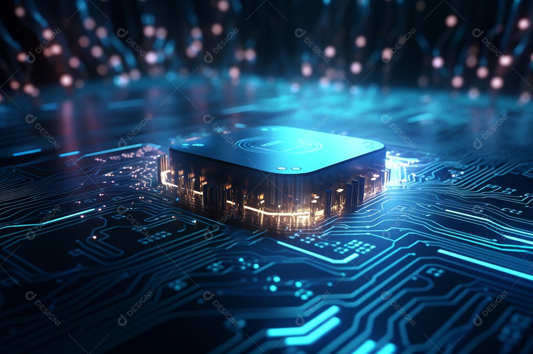 Segurança avançada da rede do conceito da unidade de processamento central da CPU.