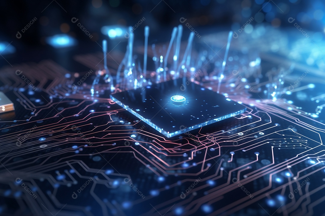 Segurança avançada da rede do conceito da unidade de processamento central da CPU.