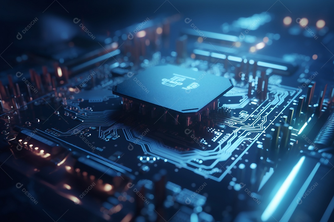 Segurança avançada da rede do conceito da unidade de processamento central da CPU.