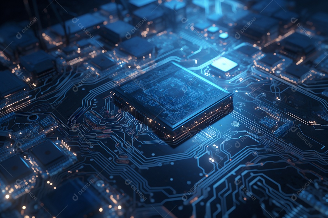 Segurança avançada da rede do conceito da unidade de processamento central da CPU.