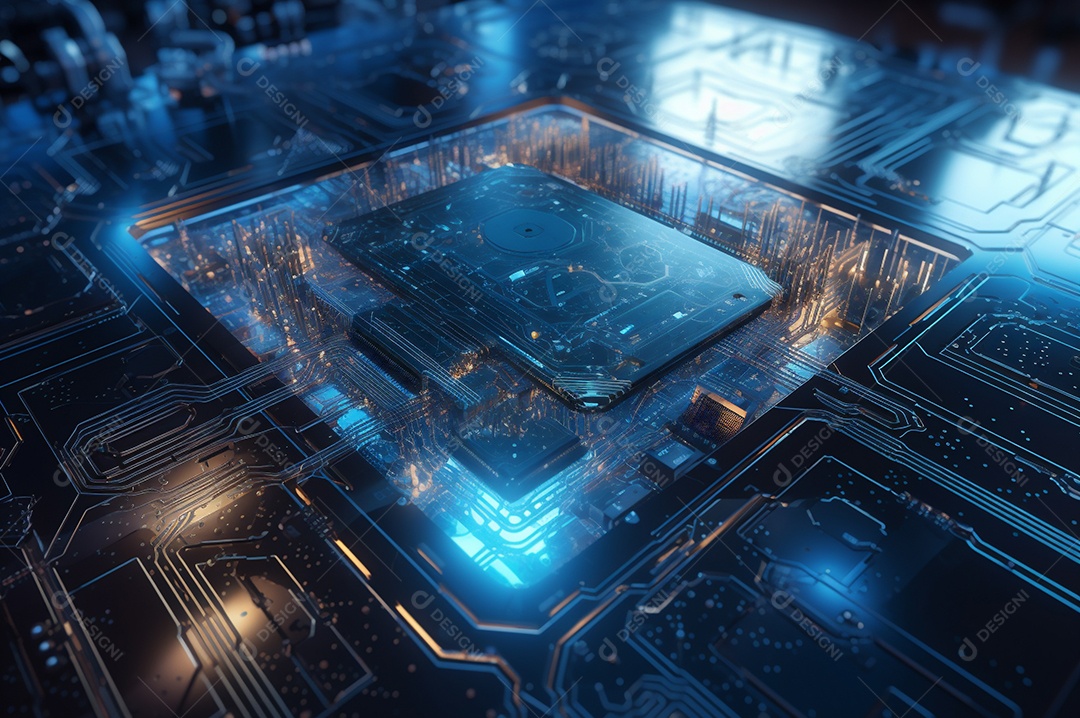 Segurança avançada da rede do conceito da unidade de processamento central da CPU.