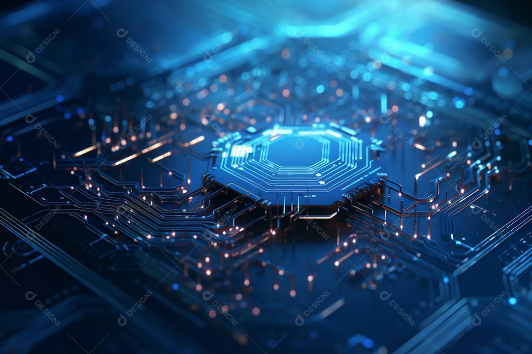 Segurança avançada da rede do conceito da unidade de processamento central da CPU.