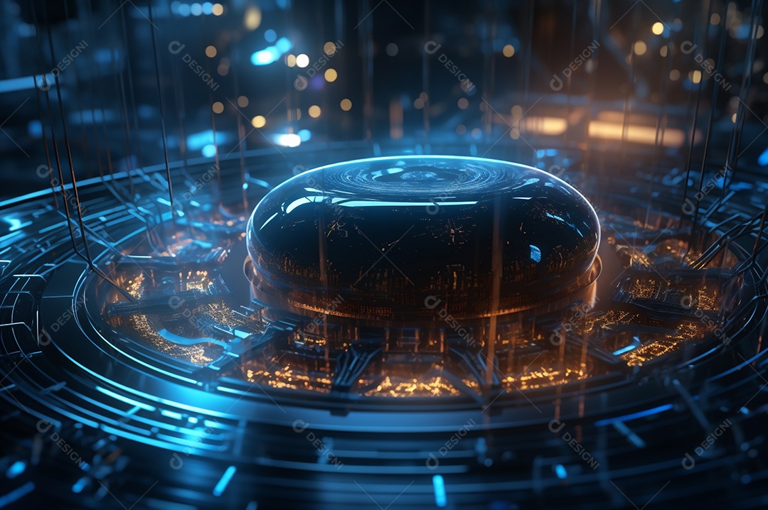 Segurança avançada da rede do conceito da unidade de processamento central da CPU.