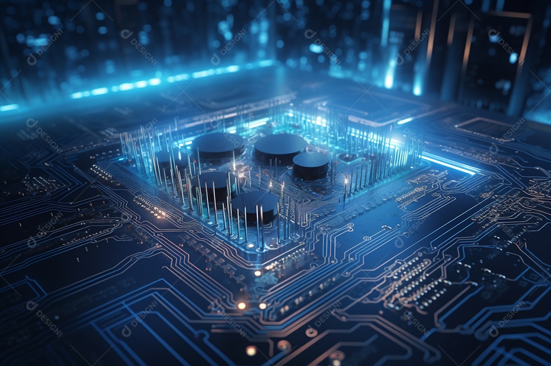 Segurança avançada da rede do conceito da unidade de processamento central da CPU.