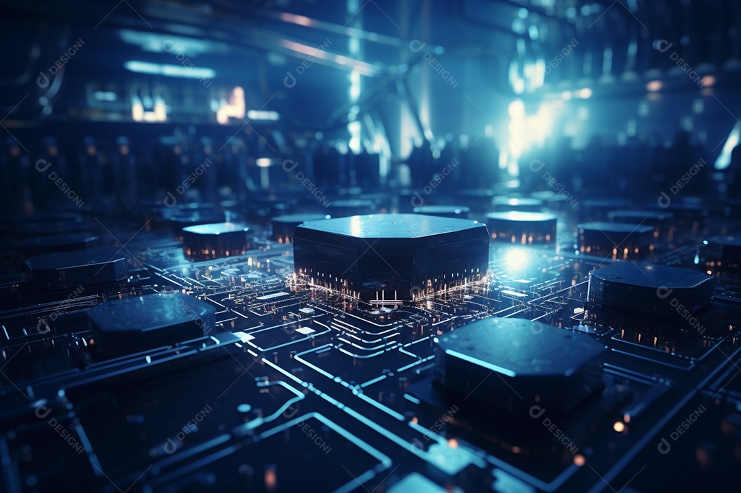 Segurança avançada da rede do conceito da unidade de processamento central da CPU.