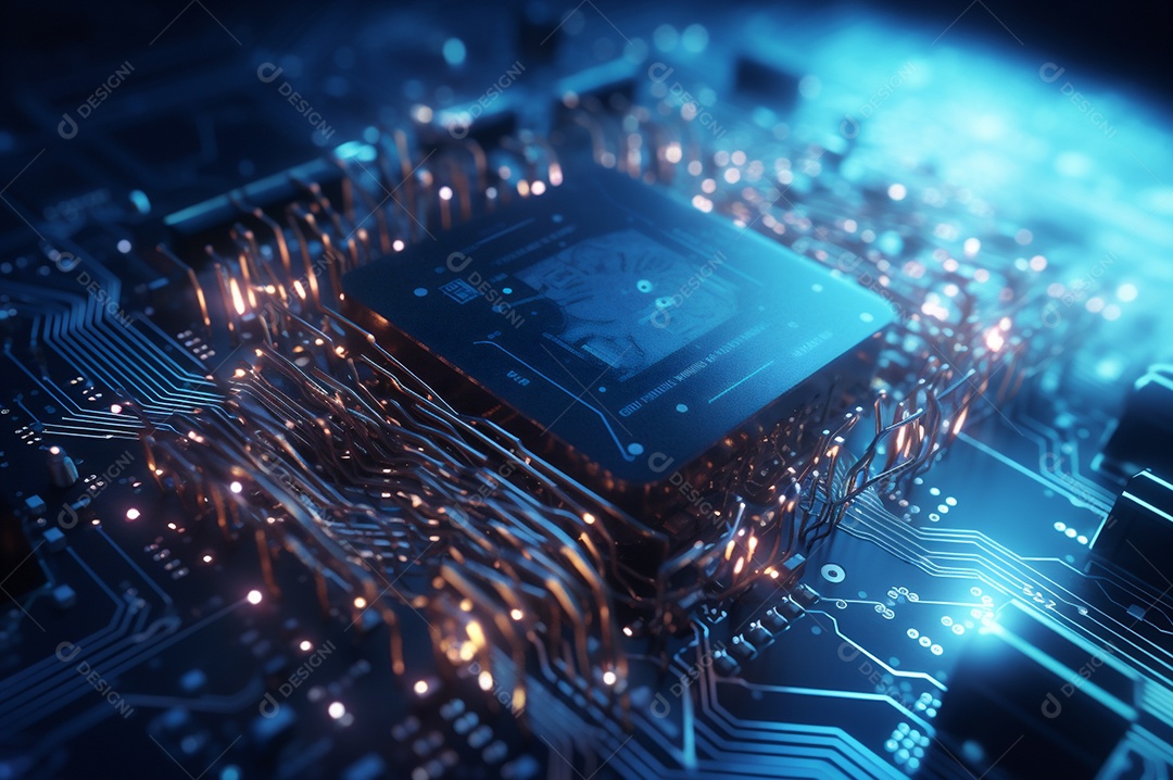 Segurança avançada da rede do conceito da unidade de processamento central da CPU.