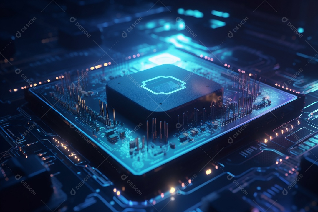 Segurança avançada da rede do conceito da unidade de processamento central da CPU.