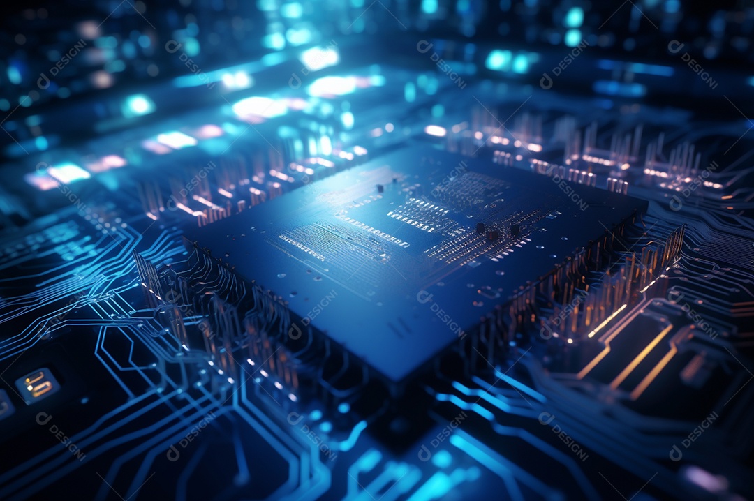 Segurança avançada da rede do conceito da unidade de processamento central da CPU.