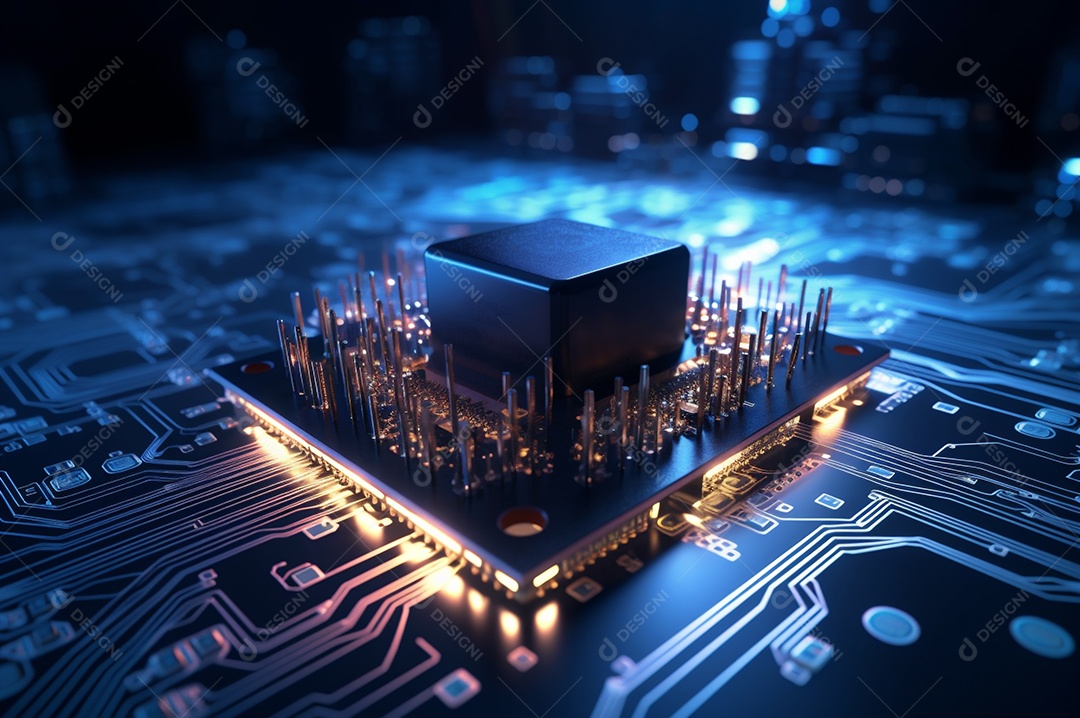 Segurança avançada da rede do conceito da unidade de processamento central da CPU.