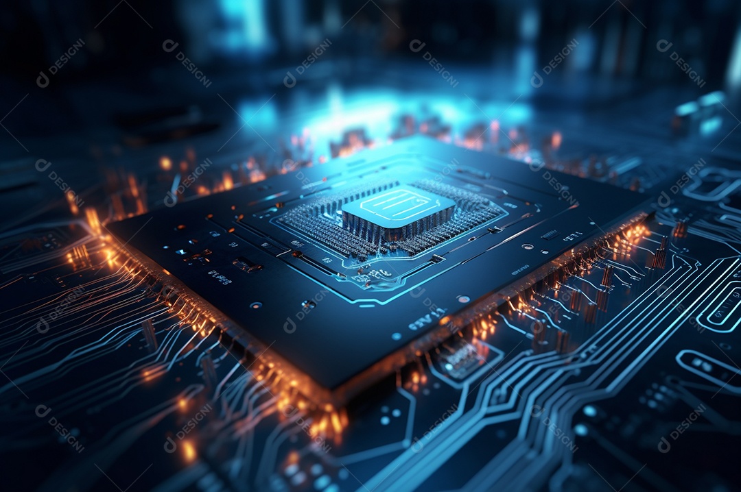 Segurança avançada da rede do conceito da unidade de processamento central da CPU.