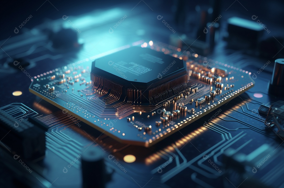 Segurança avançada da rede do conceito da unidade de processamento central da CPU.