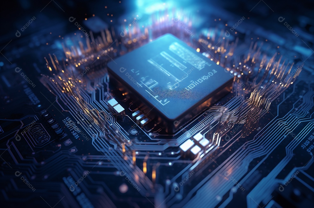 Segurança avançada da rede do conceito da unidade de processamento central da CPU.