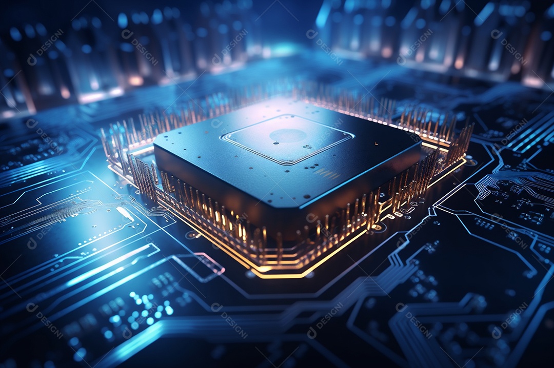 Segurança avançada da rede do conceito da unidade de processamento central da CPU.