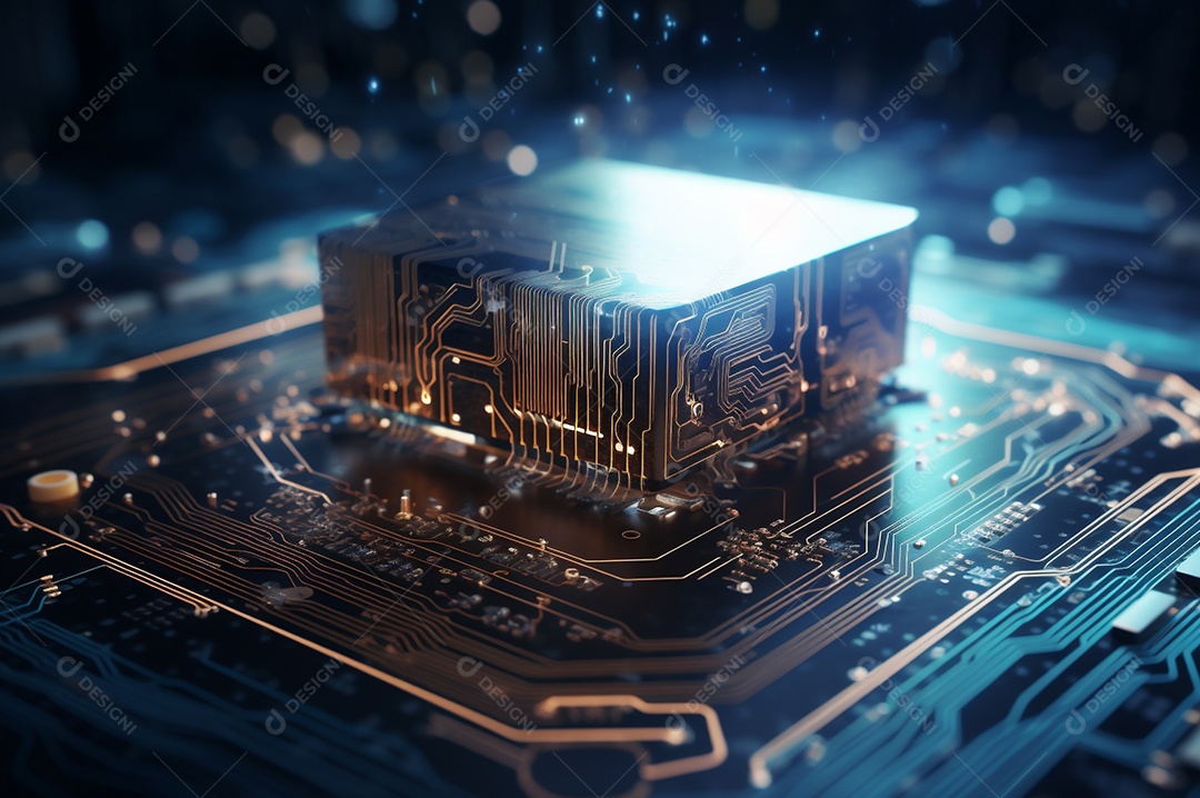 Segurança avançada da rede do conceito da unidade de processamento central da CPU.