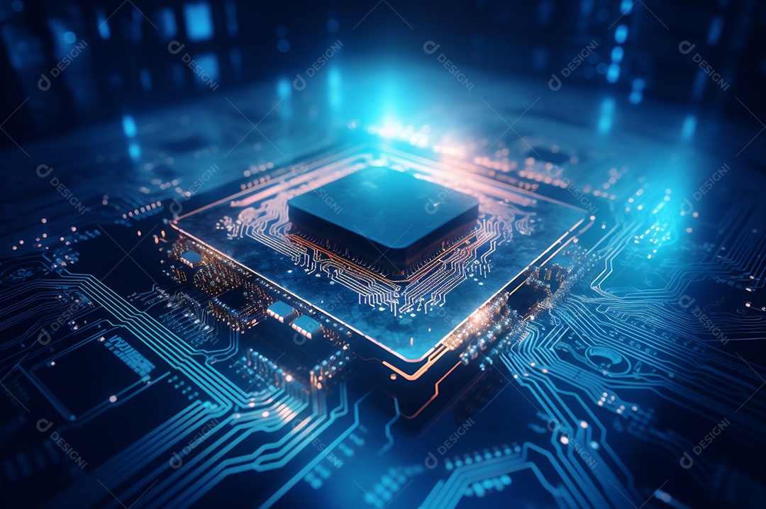 Segurança avançada da rede do conceito da unidade de processamento central da CPU.