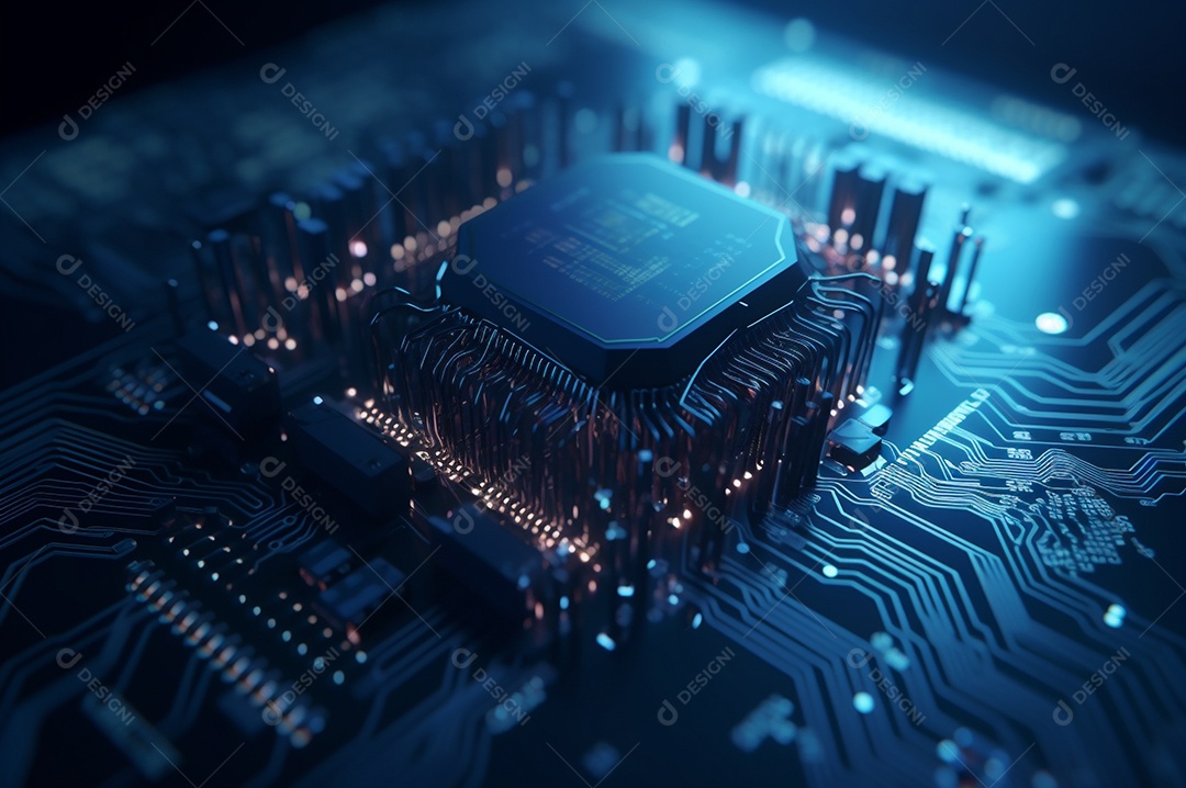 Segurança avançada da rede do conceito da unidade de processamento central da CPU.