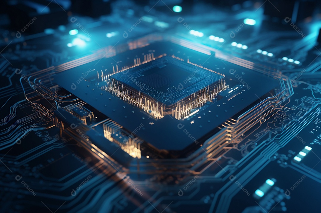 Segurança avançada da rede do conceito da unidade de processamento central da CPU.