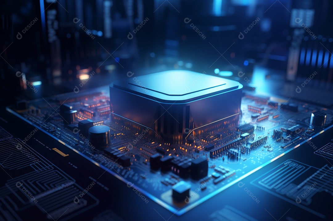 Segurança avançada da rede do conceito da unidade de processamento central da CPU.