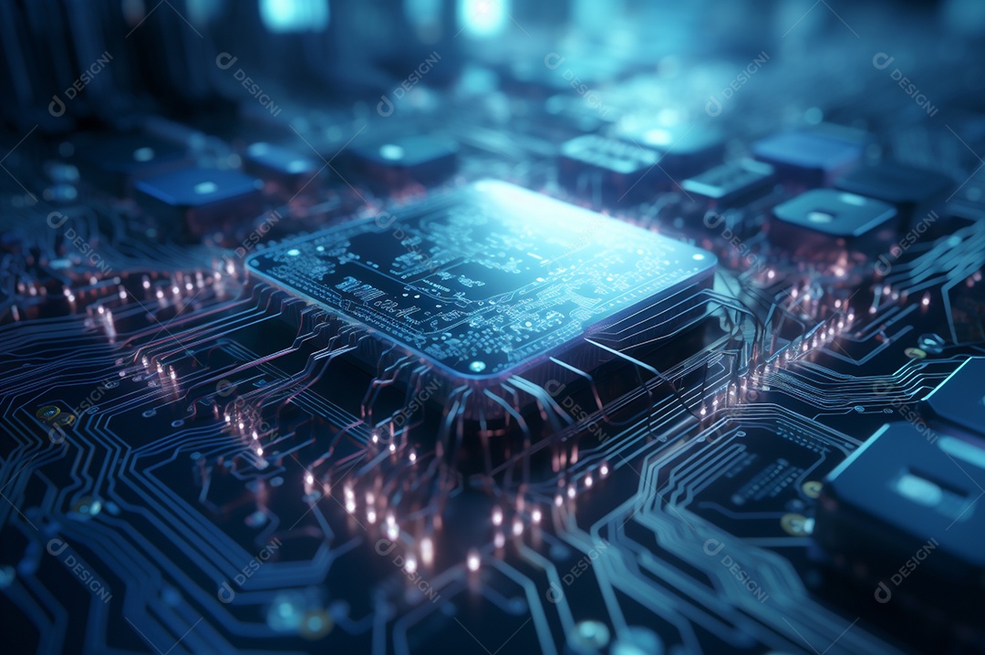 Segurança avançada da rede do conceito da unidade de processamento central da CPU.