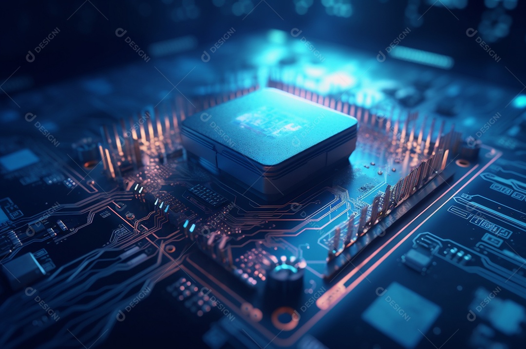 Segurança avançada da rede do conceito da unidade de processamento central da CPU.