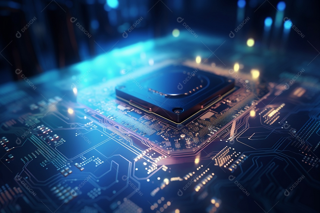 Segurança avançada da rede do conceito da unidade de processamento central da CPU.