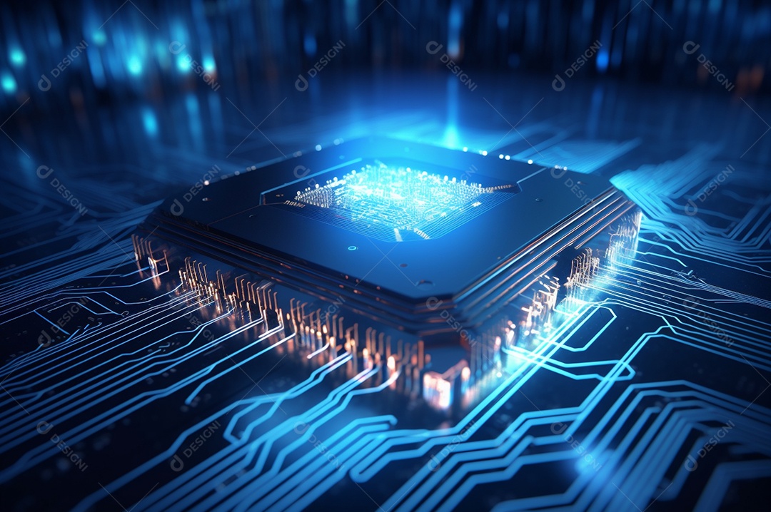 Segurança avançada da rede do conceito da unidade de processamento central da CPU.