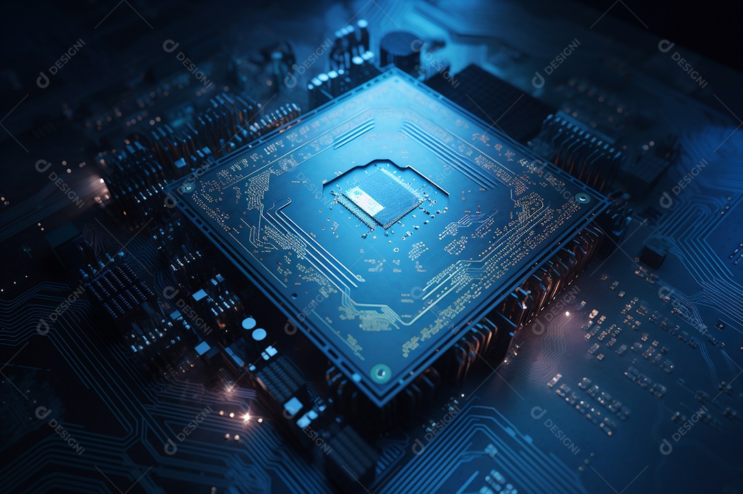 Segurança avançada da rede do conceito da unidade de processamento central da CPU.