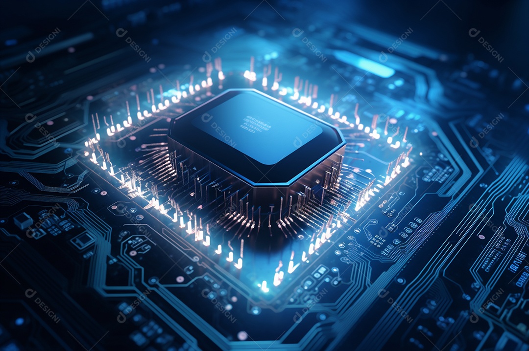 Segurança avançada da rede do conceito da unidade de processamento central da CPU.