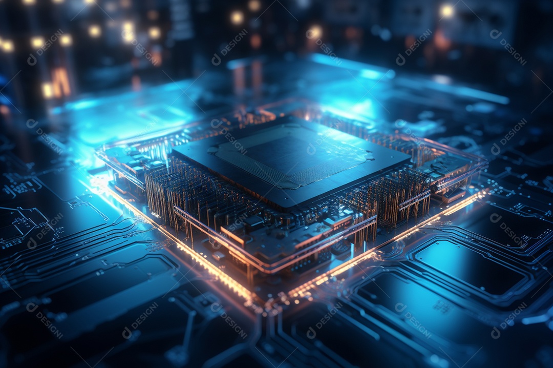 Segurança avançada da rede do conceito da unidade de processamento central da CPU.