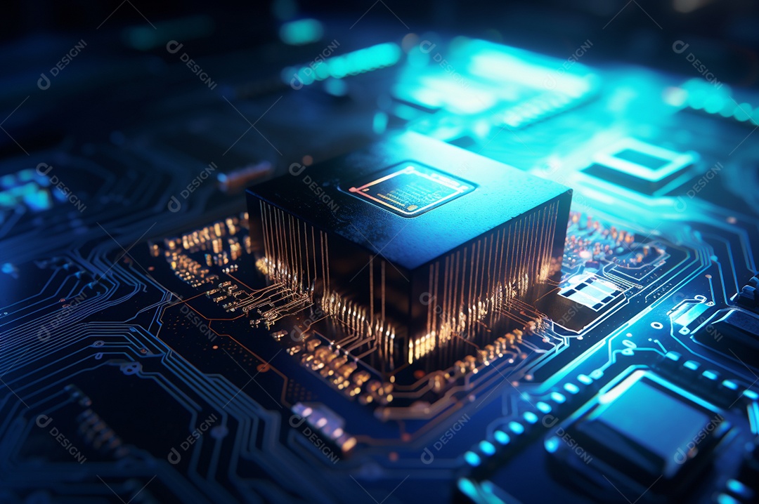 Segurança avançada da rede do conceito da unidade de processamento central da CPU.