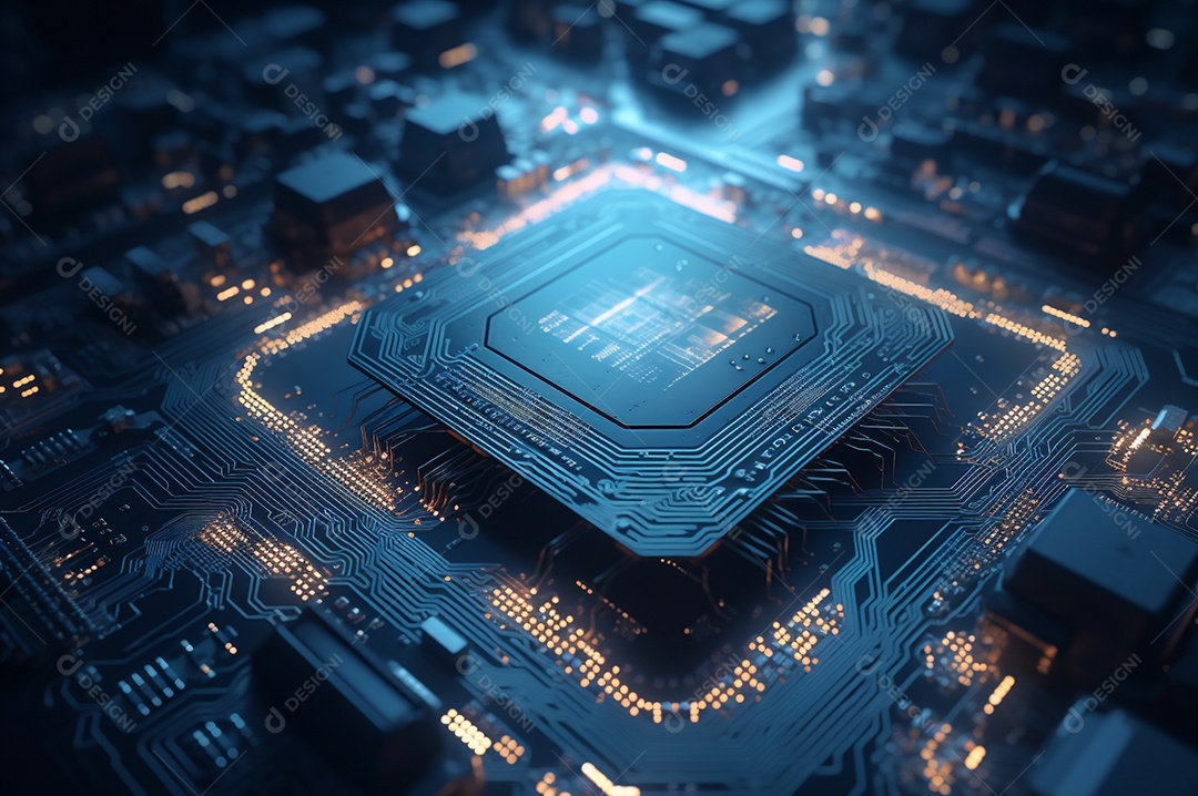 Segurança avançada da rede do conceito da unidade de processamento central da CPU.