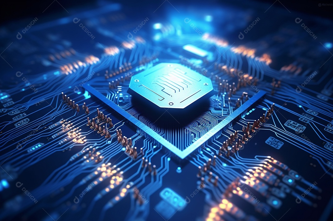 Segurança avançada da rede do conceito da unidade de processamento central da CPU.