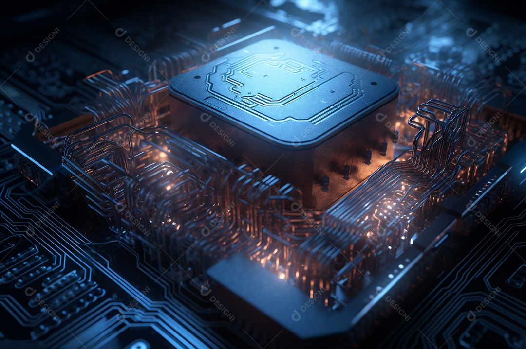 Segurança avançada da rede do conceito da unidade de processamento central da CPU.