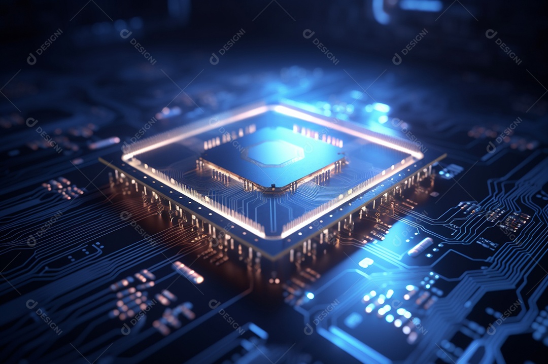 Segurança avançada da rede do conceito da unidade de processamento central da CPU.