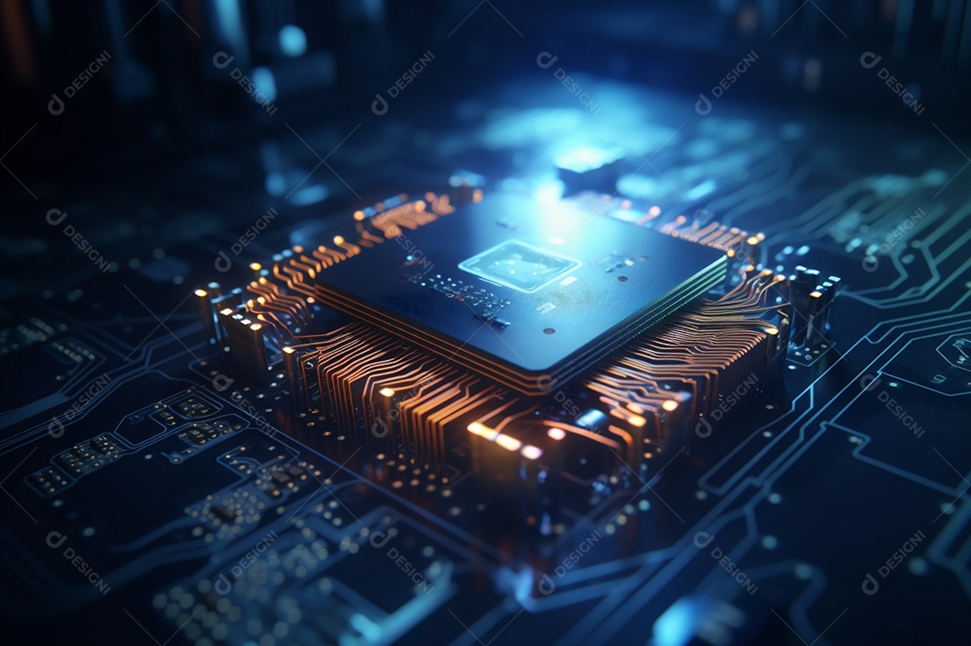 Segurança avançada da rede do conceito da unidade de processamento central da CPU.