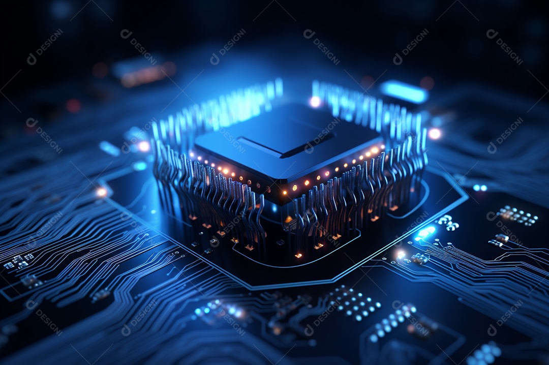 Segurança avançada da rede do conceito da unidade de processamento central da CPU.