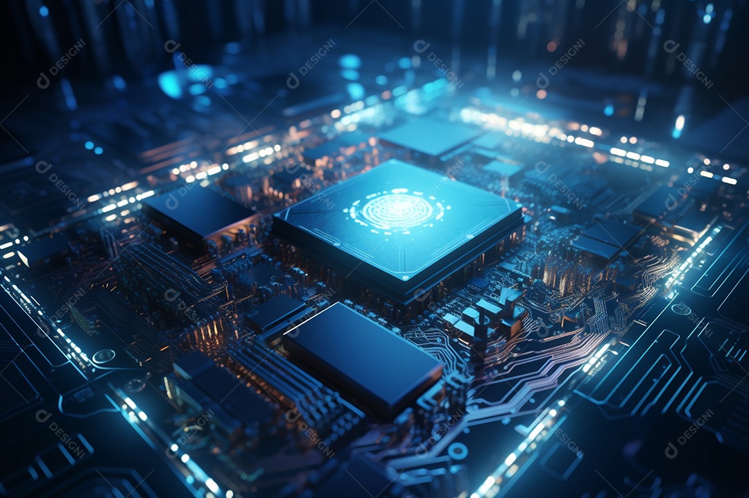 Segurança avançada da rede do conceito da unidade de processamento central da CPU.