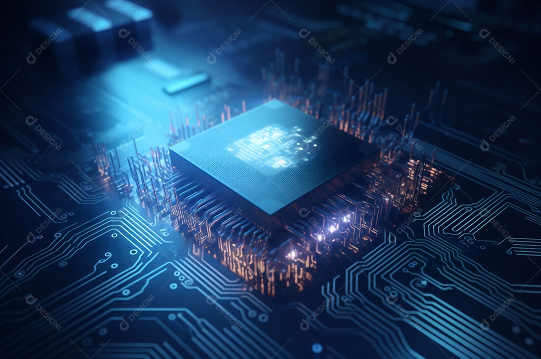 Segurança avançada da rede do conceito da unidade de processamento central da CPU.