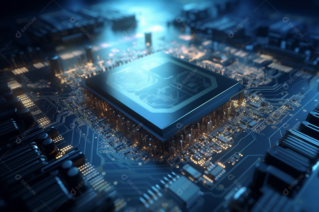 Segurança avançada da rede do conceito da unidade de processamento central da CPU.