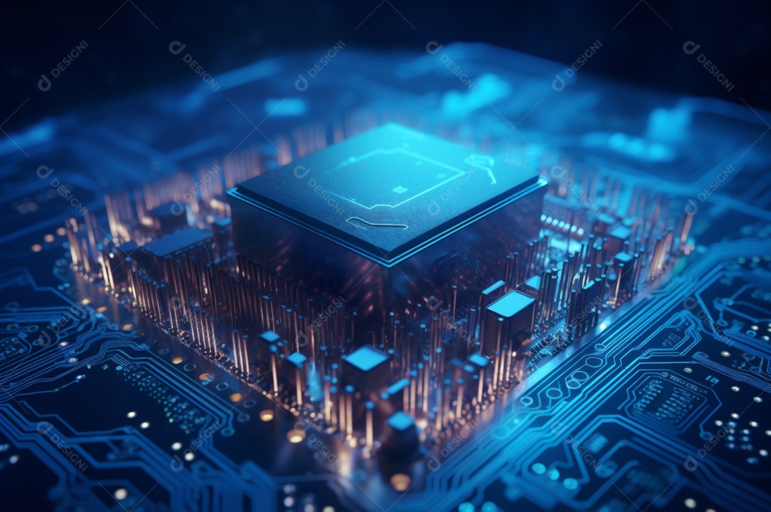 Segurança avançada da rede do conceito da unidade de processamento central da CPU.