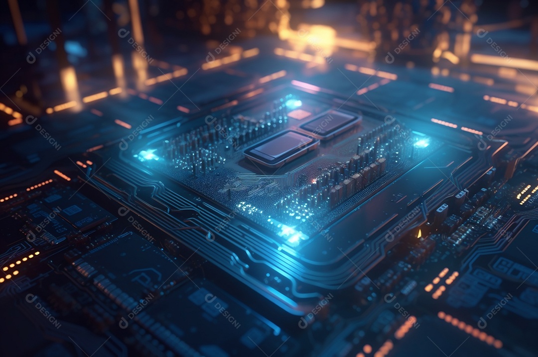 Segurança avançada da rede do conceito da unidade de processamento central da CPU.