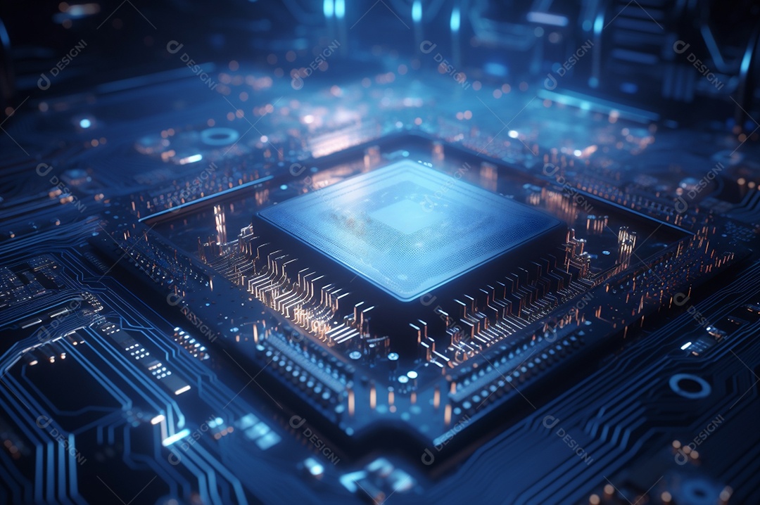 Segurança avançada da rede do conceito da unidade de processamento central da CPU.