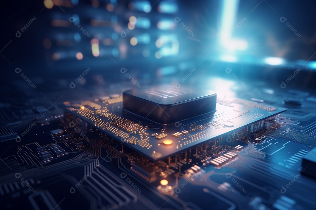 Segurança avançada da rede do conceito da unidade de processamento central da CPU.