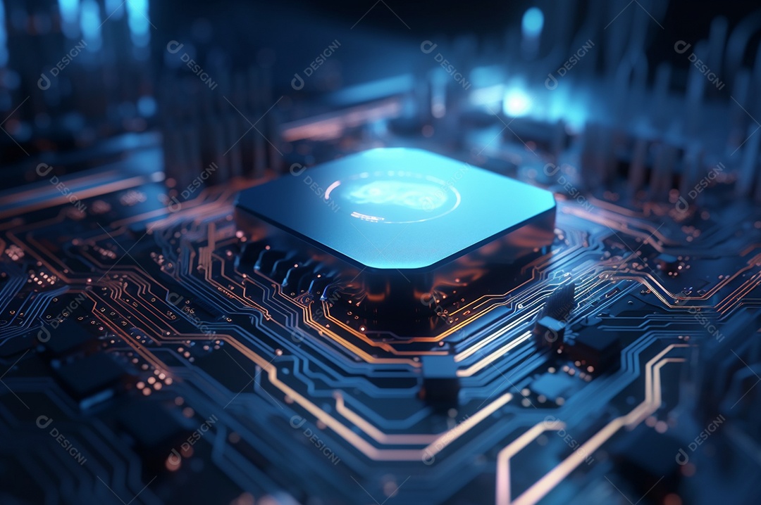 Segurança avançada da rede do conceito da unidade de processamento central da CPU.