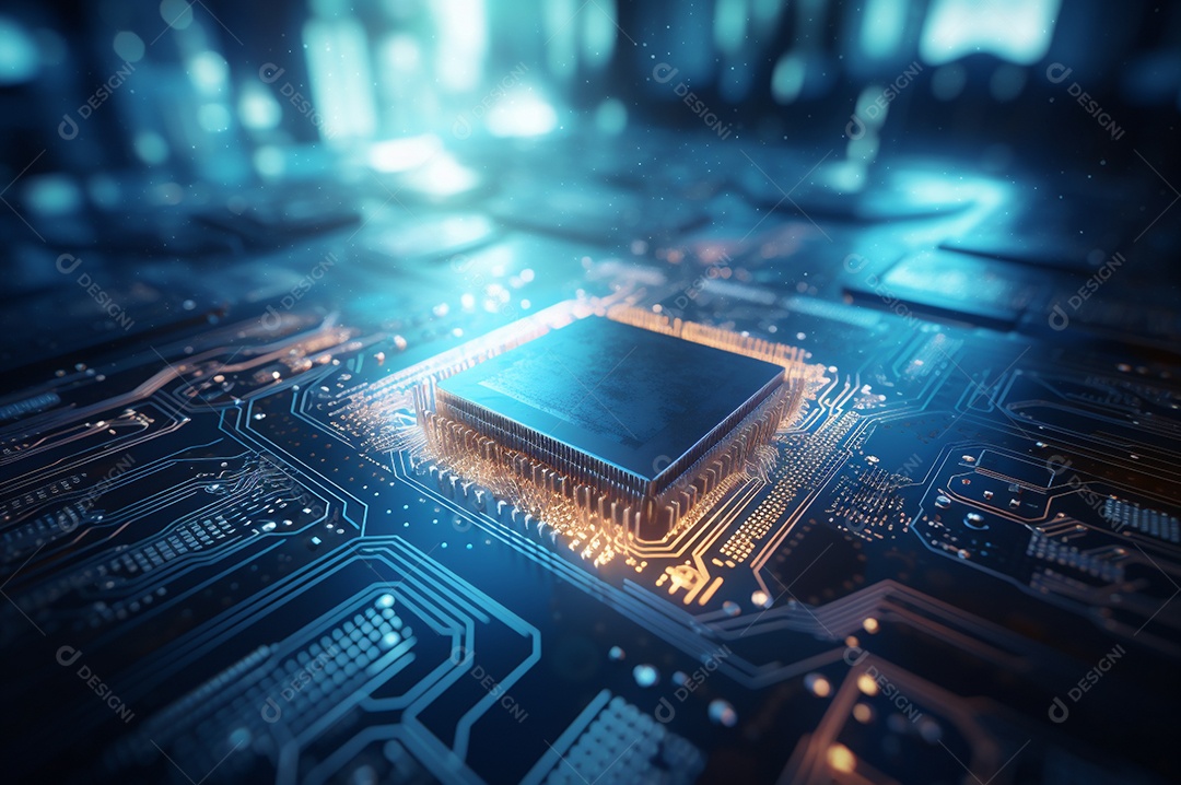 Segurança avançada da rede do conceito da unidade de processamento central da CPU.