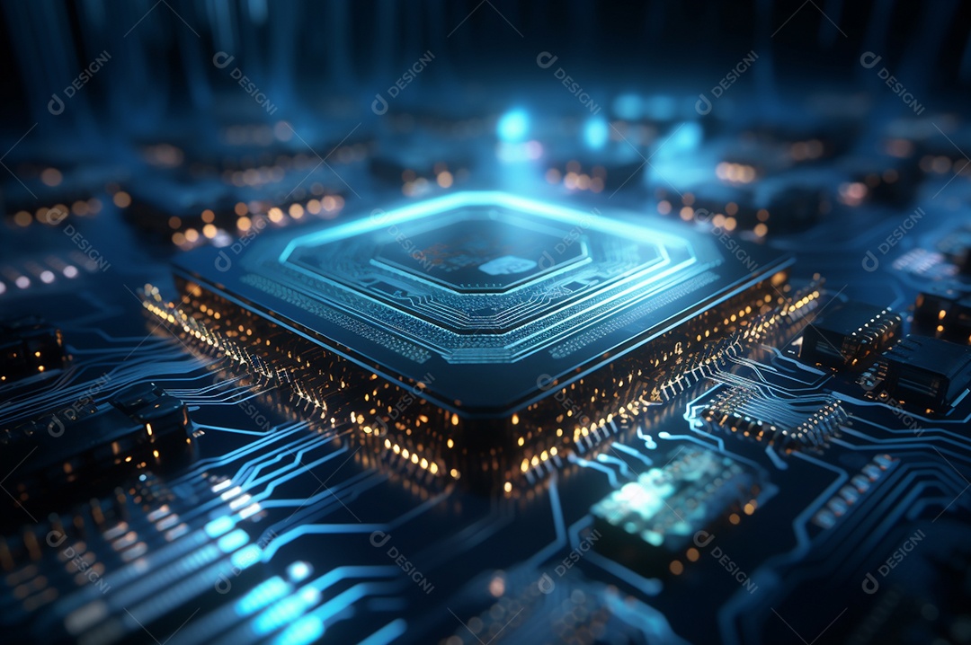 Segurança avançada da rede do conceito da unidade de processamento central da CPU.