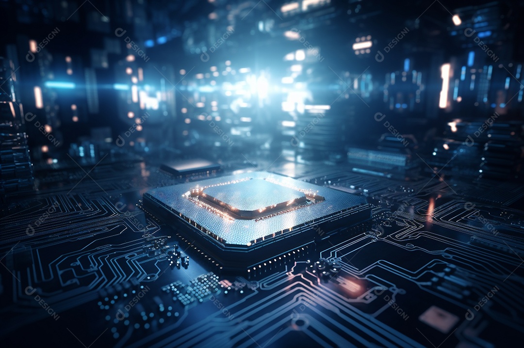 Segurança avançada da rede do conceito da unidade de processamento central da CPU.