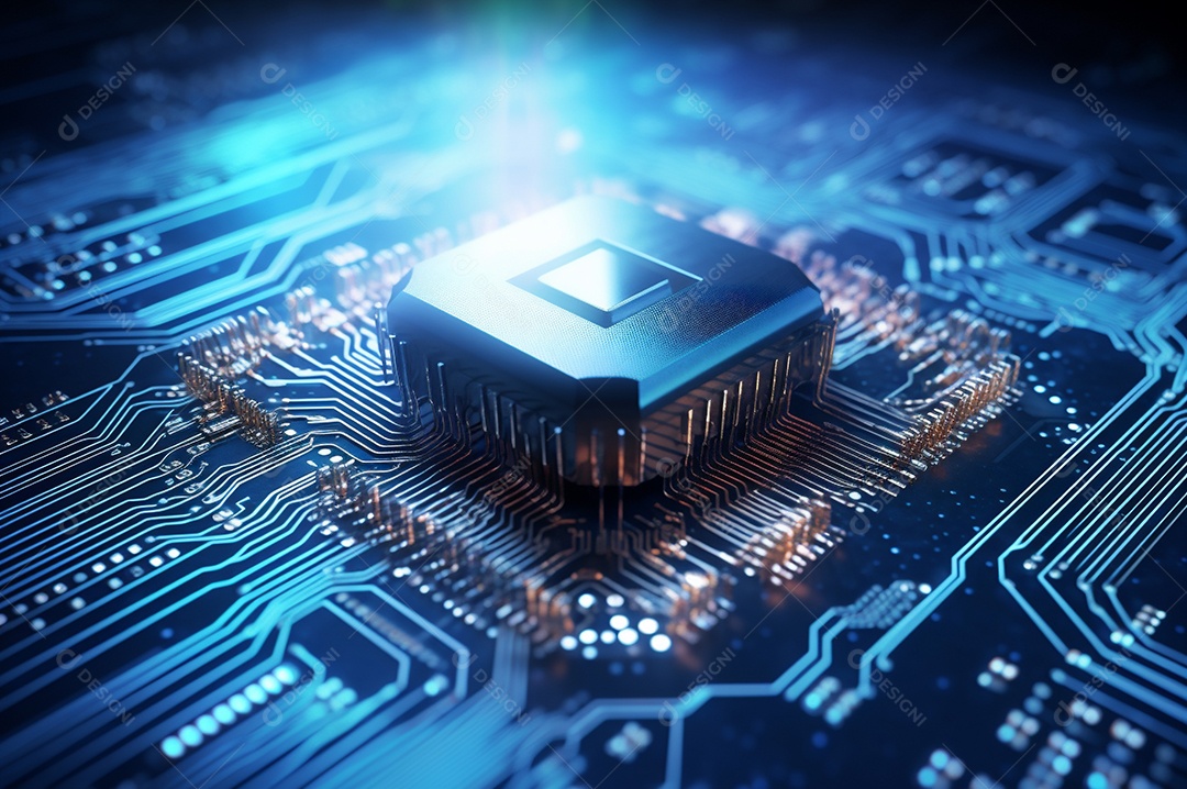 Segurança avançada da rede do conceito da unidade de processamento central da CPU.