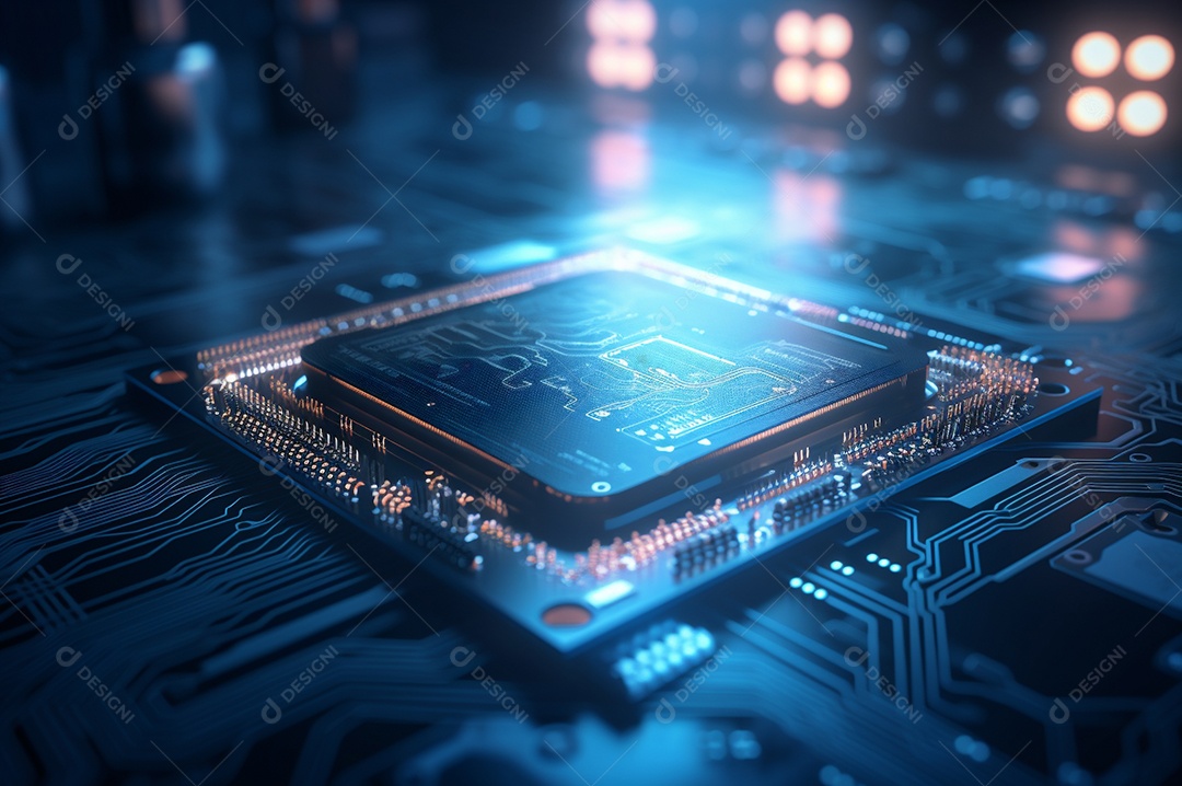 Segurança avançada da rede do conceito da unidade de processamento central da CPU.