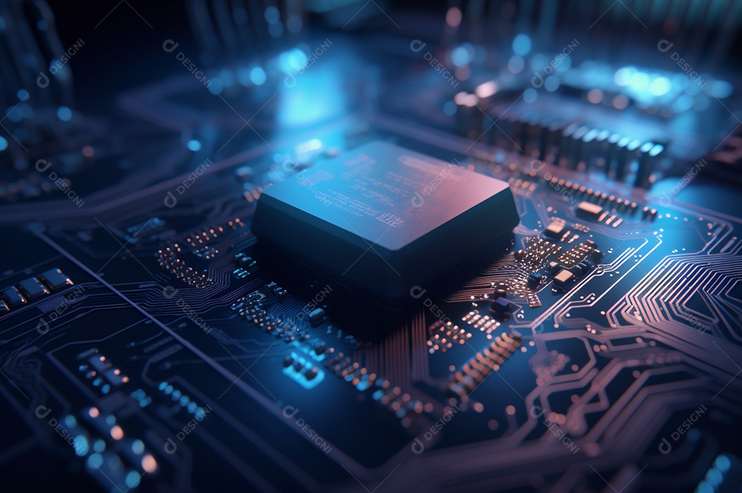 Segurança avançada da rede do conceito da unidade de processamento central da CPU.